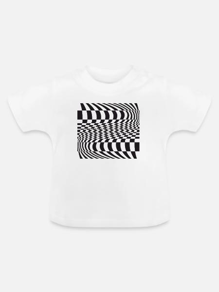 Gitter der optischen Kurve - Baby Bio-T-Shirt mit Rundhals - Weiß