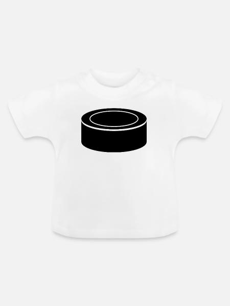 Eishockey-Puck - Baby Bio-T-Shirt mit Rundhals - Weiß