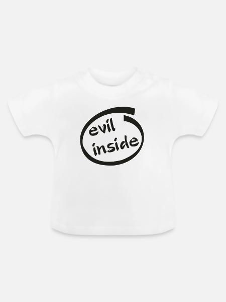 Evil Inside Ring Graphic - Baby Bio-T-Shirt mit Rundhals - Weiß
