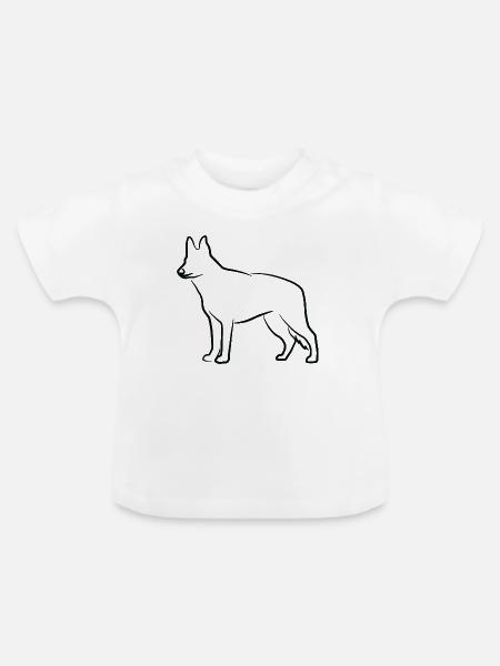 Schäferhund Skizze - Baby Bio-T-Shirt mit Rundhals - Weiß