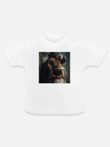 Viktorianische Maskenromantik - Baby Bio-T-Shirt mit Rundhals - Weiß