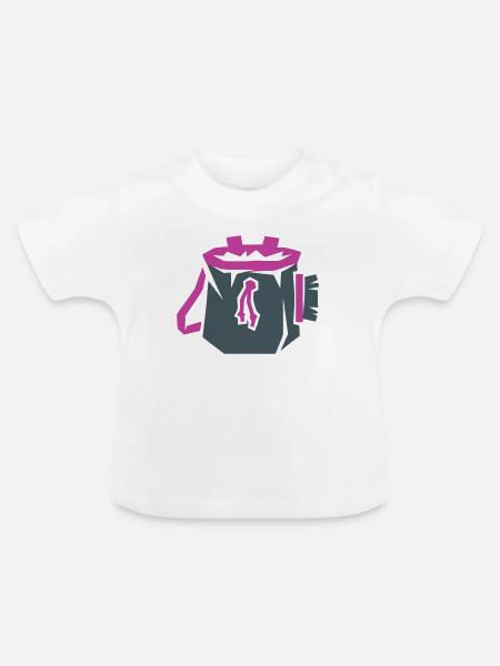 Chalkbag Klettern Bouldern Vektor - Baby Bio-T-Shirt mit Rundhals - Weiß