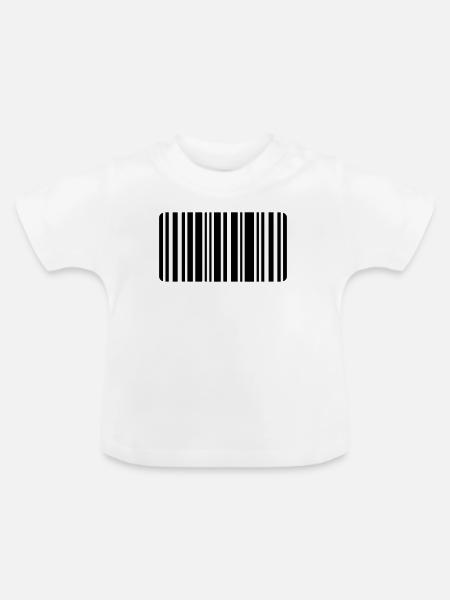 Barcode - Baby Bio-T-Shirt mit Rundhals - Weiß