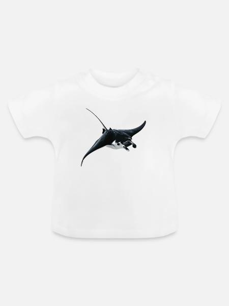 Rochen Mantarochen - Baby Bio-T-Shirt mit Rundhals - Weiß