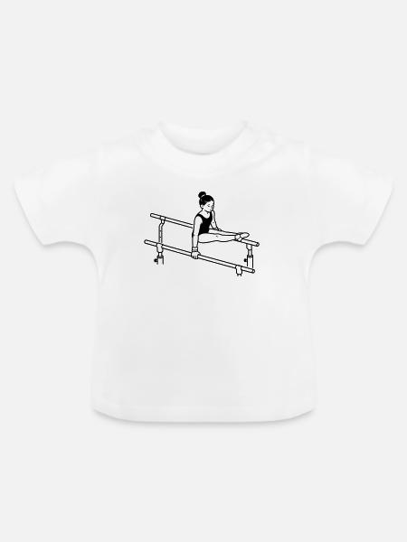 Gymnastik - Baby Bio-T-Shirt mit Rundhals - Weiß