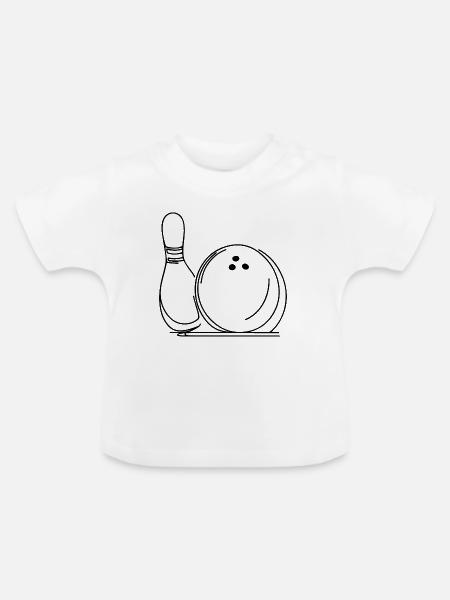 Bowlingkugel und Pin - Baby Bio-T-Shirt mit Rundhals - Weiß
