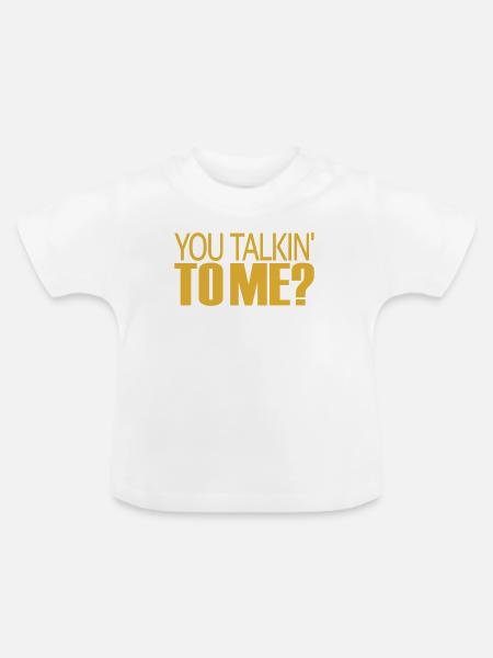 Redest du mit mir? - Baby Bio-T-Shirt mit Rundhals - Weiß