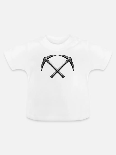 Kreuzspitzhacken - Baby Bio-T-Shirt mit Rundhals - Weiß