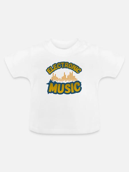 Retro-Elektronische Musik - Baby Bio-T-Shirt mit Rundhals - Weiß