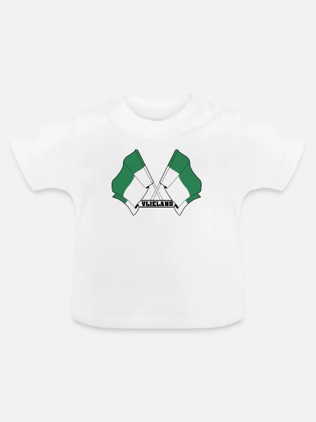 Vlieland Crossed Flags – Island Pride - Baby Bio-T-Shirt mit Rundhals - Weiß