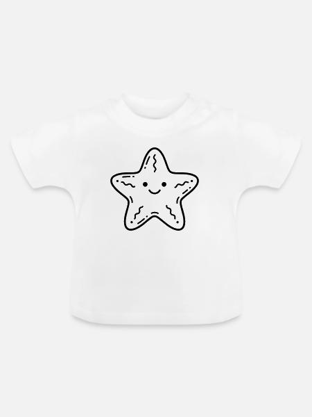 Seestern - Baby Bio-T-Shirt mit Rundhals - Weiß