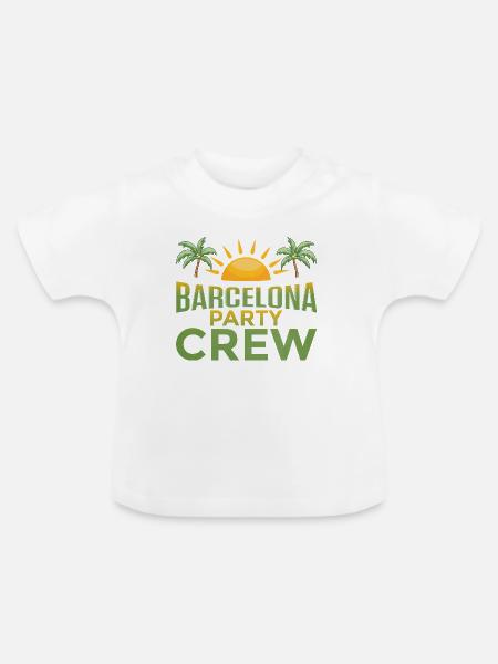 Barcelona Party Crew - Baby Bio-T-Shirt mit Rundhals - Weiß