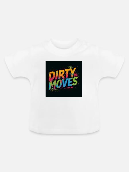 Dirty Moves Neon Splash Tee - Baby Bio-T-Shirt mit Rundhals - Weiß