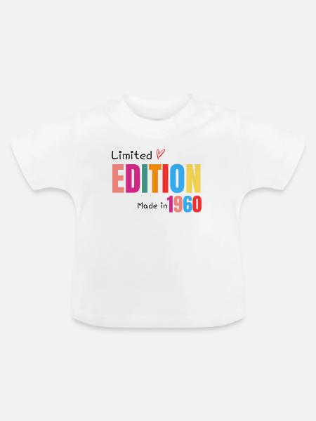 Limitierte Auflage Hergestellt 1960 - Baby Bio-T-Shirt mit Rundhals - Weiß