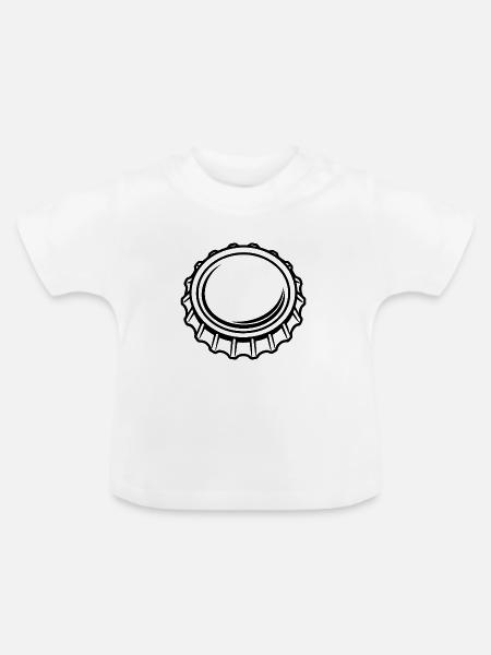 Flaschendeckel - Baby Bio-T-Shirt mit Rundhals - Weiß