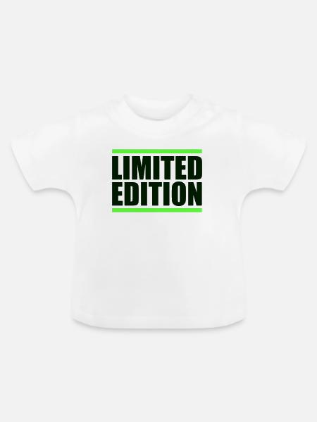 Limitierte Edition Großschrift Neon Grün - Baby Bio-T-Shirt mit Rundhals - Weiß