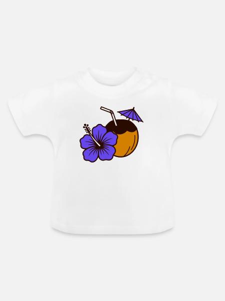 Hawaii - Baby Bio-T-Shirt mit Rundhals - Weiß