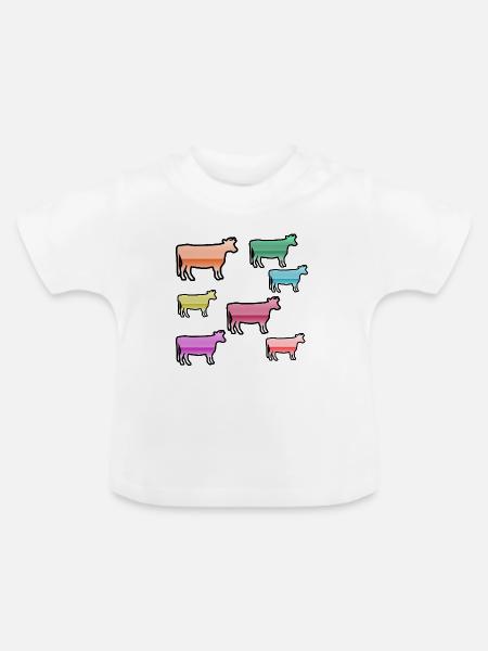 Kühe - Baby Bio-T-Shirt mit Rundhals - Weiß