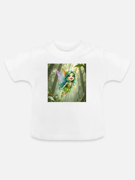 Fee des Smaragdwaldes - Baby Bio-T-Shirt mit Rundhals - Weiß