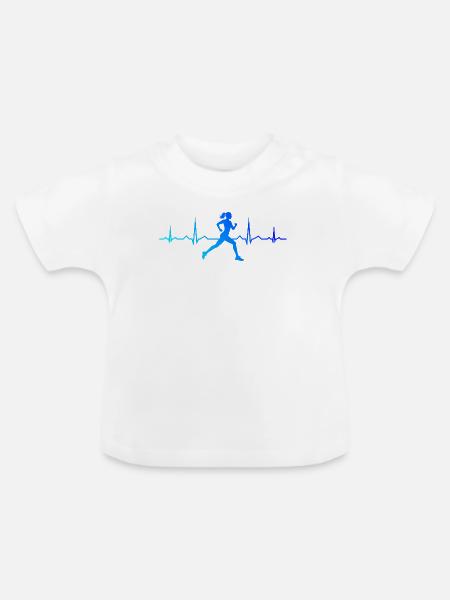 Geschenkidee für eine Running mit Running - Baby Bio-T-Shirt mit Rundhals - Weiß