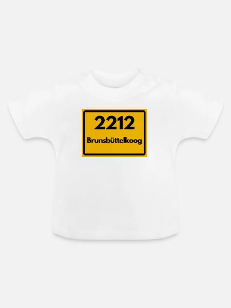 ALTE POSTLEITZAHL 2212 BRUNSBÜTTELKOOG - Baby Bio-T-Shirt mit Rundhals - Weiß