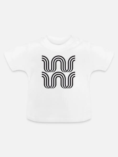 Wellenbogen-monochromes Muster - Baby Bio-T-Shirt mit Rundhals - Weiß
