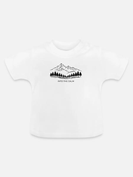 Minimalistische Berglandschaft - Baby Bio-T-Shirt mit Rundhals - Weiß