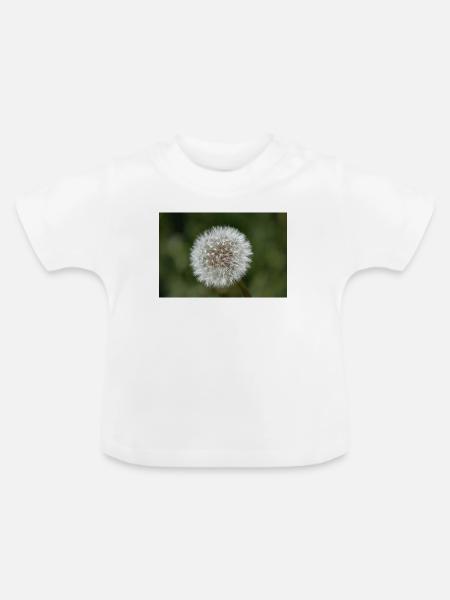 Nahaufnahme einer Pusteblume - Poster. - Baby Bio-T-Shirt mit Rundhals - Weiß
