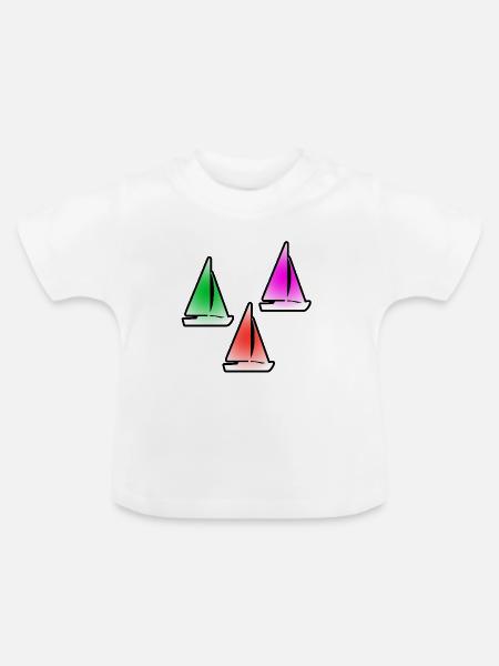 Segeln - Baby Bio-T-Shirt mit Rundhals - Weiß