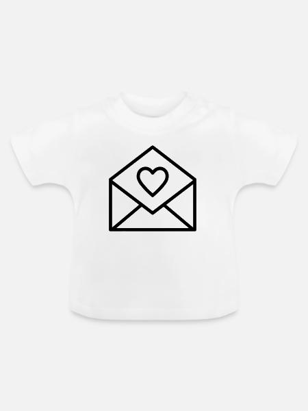 Liebesbrief - Baby Bio-T-Shirt mit Rundhals - Weiß