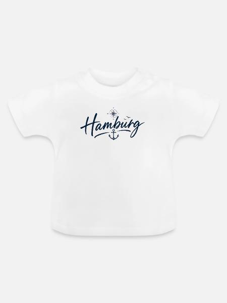 Hamburg Anker - Baby Bio-T-Shirt mit Rundhals - Weiß