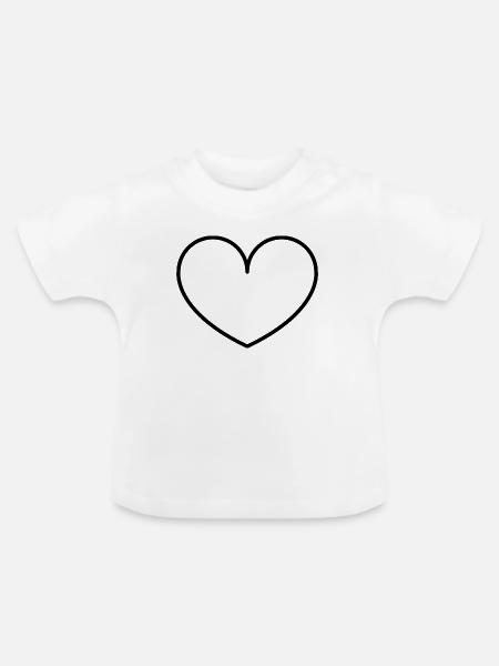 Herz - Baby Bio-T-Shirt mit Rundhals - Weiß