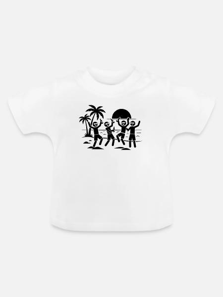 Strand Urlaub Party - Baby Bio-T-Shirt mit Rundhals - Weiß