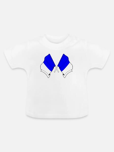 Spa Twin Flags - Baby Bio-T-Shirt mit Rundhals - Weiß