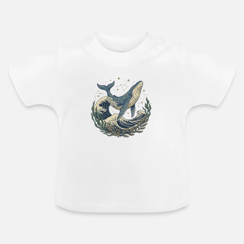 La Baleine - Pilier de l'océan - T-shirt bio col rond Bébé - blanc