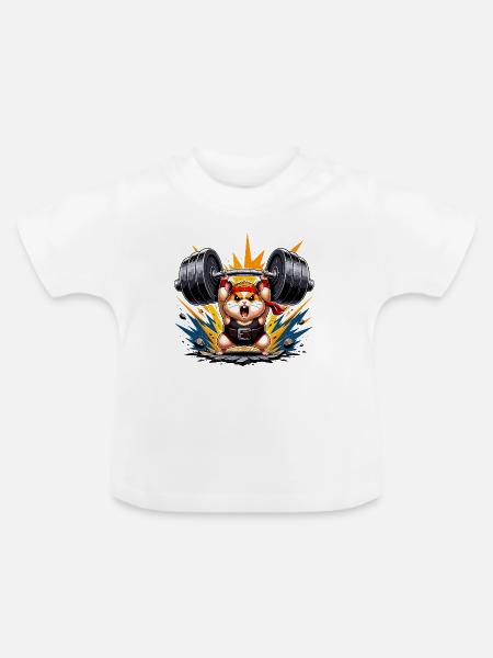 Kampfhamster Kraftsymbol - Baby Bio-T-Shirt mit Rundhals - Weiß
