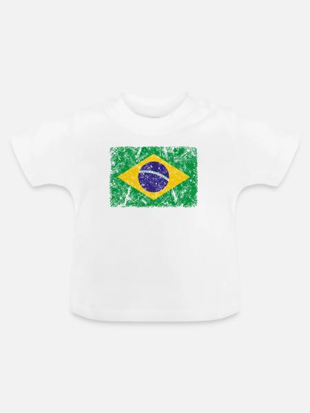 Brasilien  - Baby Bio-T-Shirt mit Rundhals - Weiß