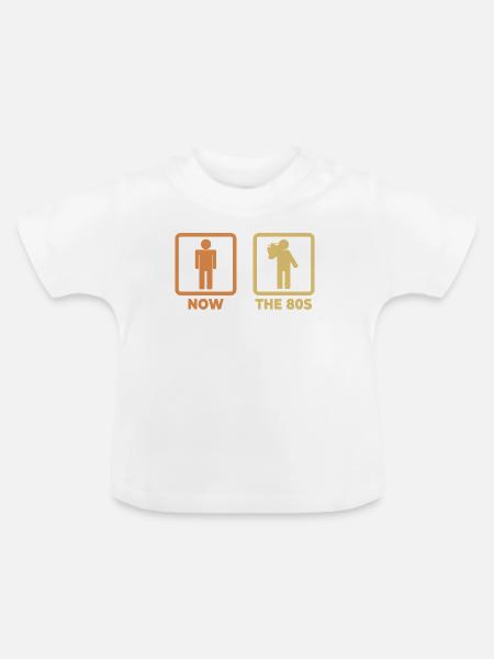 Ich als 80er Liebhaber - Baby Bio-T-Shirt mit Rundhals - Weiß