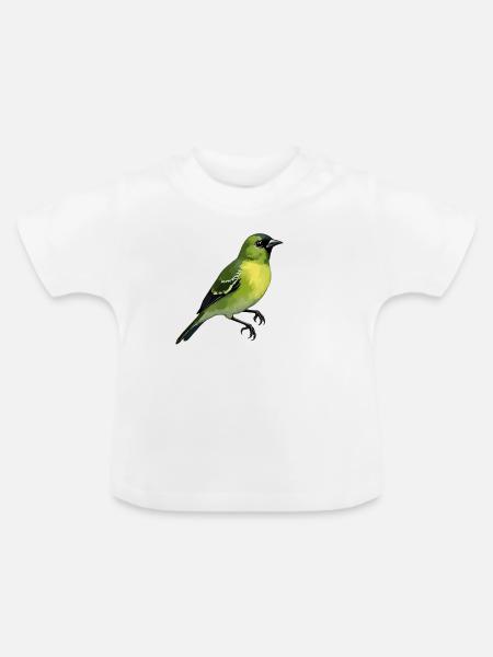 Grünfink Vogel - Baby Bio-T-Shirt mit Rundhals - Weiß