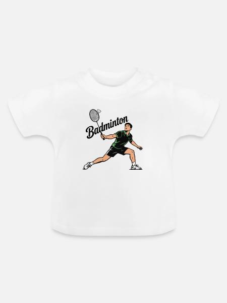 Badmintonsport - Baby Bio-T-Shirt mit Rundhals - Weiß