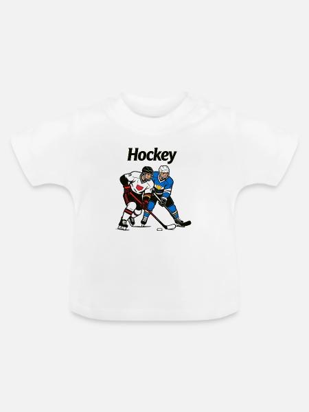 Eishockey - Baby Bio-T-Shirt mit Rundhals - Weiß