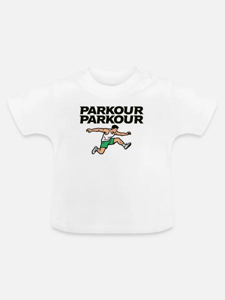 Parkour Freerunning - Baby Bio-T-Shirt mit Rundhals - Weiß
