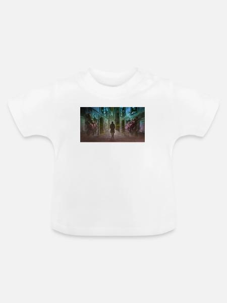 Dunkle Gasse mit Kreaturen - Baby Bio-T-Shirt mit Rundhals - Weiß