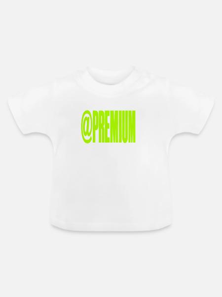 Premium @Symbool Neon Bold - Baby Bio-T-Shirt mit Rundhals - Weiß