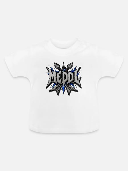 Meddl – fränkischer Metal Spruch - Baby Bio-T-Shirt mit Rundhals - Weiß