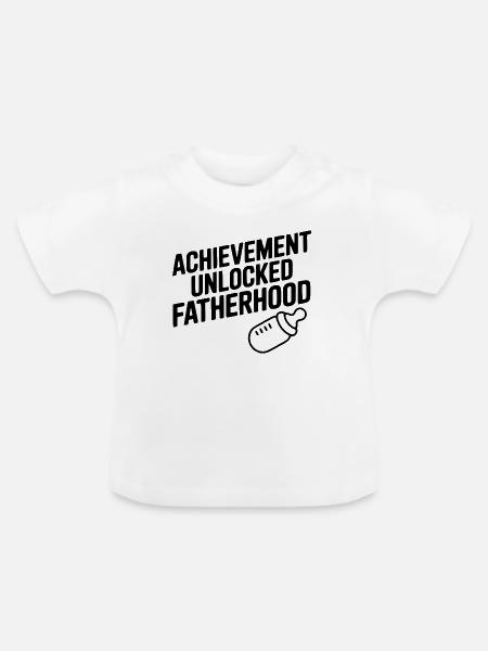 Erfolg: Freigeschaltete Vaterschaft - Baby Bio-T-Shirt mit Rundhals - Weiß