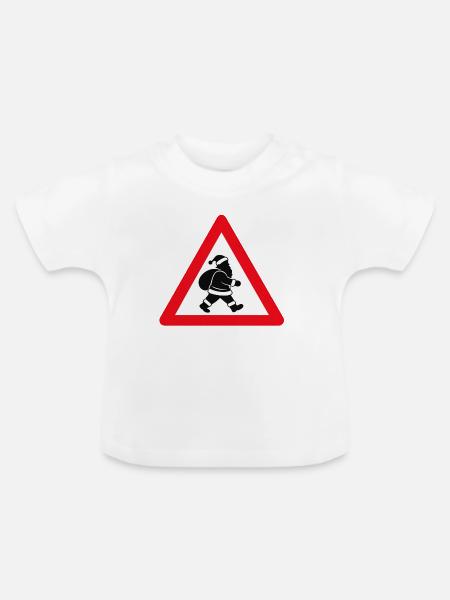 Weihnachtsmann crossing - Baby Bio-T-Shirt mit Rundhals - Weiß