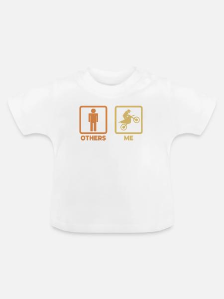Motocross Strichmännchen - Baby Bio-T-Shirt mit Rundhals - Weiß