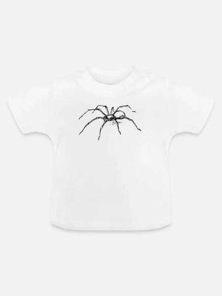 Helle Spinne Illustration Tier - lllustration - Baby Bio-T-Shirt mit Rundhals - Weiß