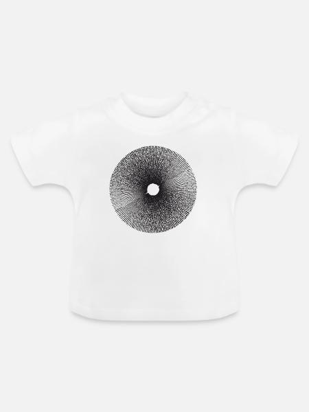 Radiales Sunburst-Ringmuster - Baby Bio-T-Shirt mit Rundhals - Weiß